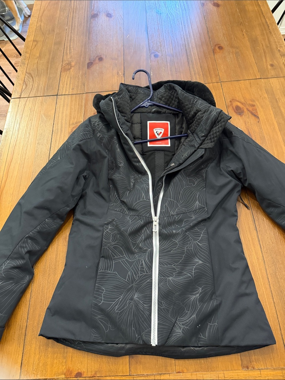 Rossignol Black Jacket with Red Logo Patch